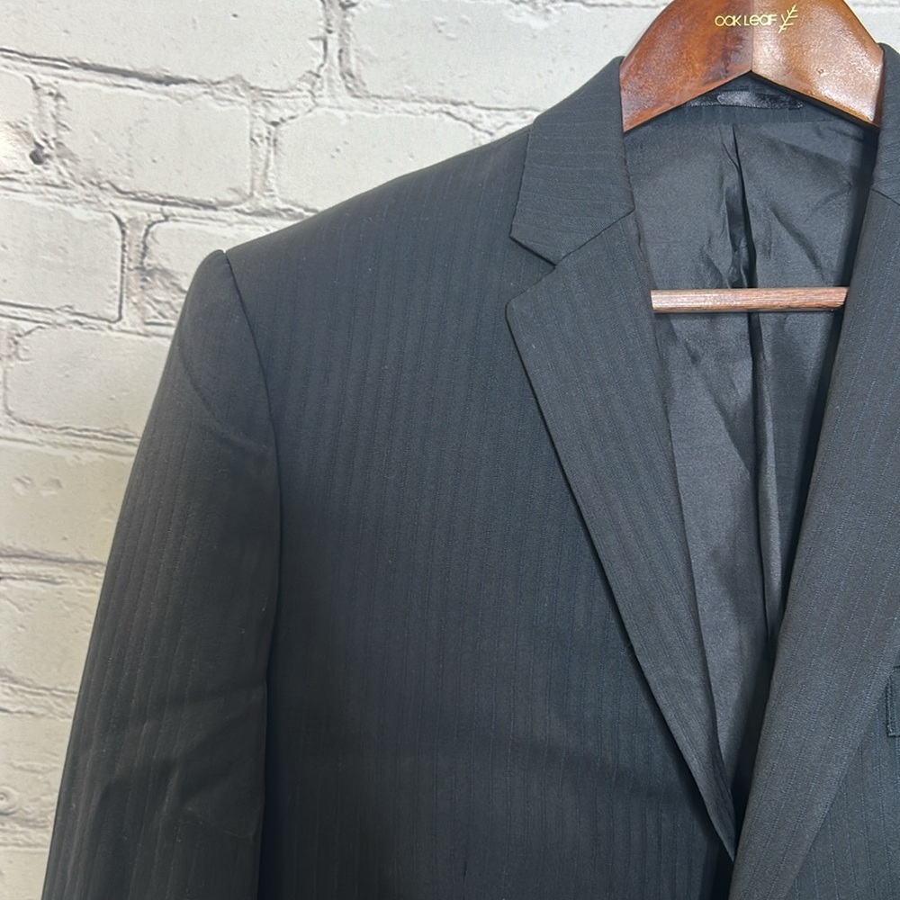 Genevie Uomo Black Men’s Suit Jacket Size 40R Excellent Condition - Picture 3 of 16